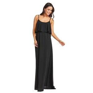 Show me Your MuMu Black Caitlin Ruffle Maxi Dress Medium $178